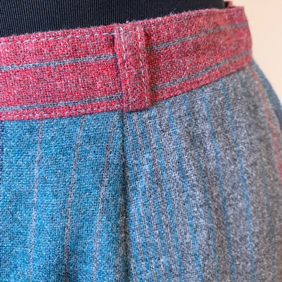 Vintage Panther A-line Wool Skirt Knee Length Jewel Tones - Picture 4 of 9